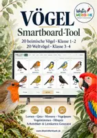 Vorschau - Arbeitsblätter - 🐦 Vögel entdecken – Smartboard-Tool mit 40 Arten, Vogelstimmen & Quiz 🖥️ - Deckblatt