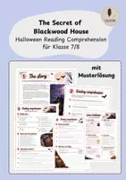 Vorschau - Arbeitsblätter - The Secret of Blackwood House Halloween Reading Comprehension für Klasse 7/8 (mit Musterlösung) - Deckblatt