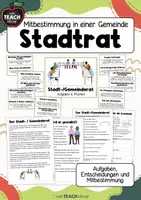 Vorschau - Arbeitsblätter - Leben in der Stadt - Stadt- / Gemeinderat - Demokratie - Deckblatt