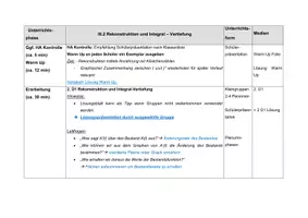Vorschau - Stundenentwürfe - Rekonstruktion und Integral – Vertiefung | Oberstufe | Mathematik - Seite 1