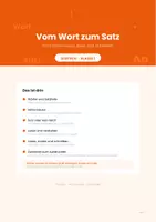 Vorschau - Arbeitsblätter - Vom Wort zum Satz: Erste Sätze bauen, lesen und schreiben für die 1. Klasse (Satzbau, Sätze bilden) - Deckblatt