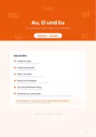 Vorschau - Arbeitsblätter - Au, Ei und Eu: Die Zwielaute hören, lesen und schreiben für die 1. Klasse (au ei eu, Diphthonge) - Deckblatt