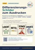 Vorschau - Bildkarten - 🌟 FREEBIE: Differenzierungs-Schilder LEICHT · MITTEL · SCHWER · ZUSATZ 🖨️ 10×15 cm zum Ausdrucken - Deckblatt