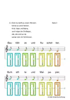 Vorschau - Arbeitsblätter - (A) Morgen kommt der Weihnachtsmann - Singen, Glockenspiel, Blockflöte / Kinderlieder - Spielend leichter Einstieg für Anfänger / Bunte Noten Rainbow A - Seite 1