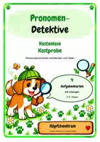 Vorschau - Aufgabenkarten - Pronomen-Detektive – kostenlose Kostprobe - Deckblatt