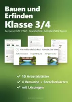 Vorschau - Arbeitsblätter - Bauen und Erfinden Klasse 3/4 – Forscherheft Brücken, Türme, Hebel und einfache Maschinen mit 4 Versuchen und Lösungen (HSU) - Deckblatt