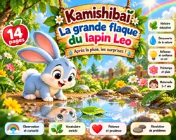 Aperçu - Préparation de séance / Séance complète - Kamishibaï | La grande flaque de Léo | Après la pluie, les surprises ! - Page de couverture