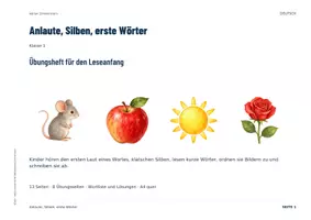 Vorschau - Arbeitsblätter - Anlaute und Silben Klasse 1 | Übungsheft Leseanfang | Erste Wörter lesen - Seite 1