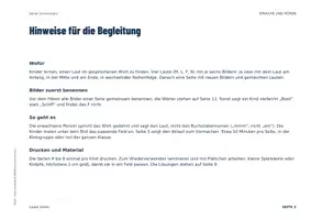 Vorschau - Arbeitsblätter - Anlaut, Inlaut, Auslaut | Laute hören Vorschule & Klasse 1 | Hörübung - Seite 2