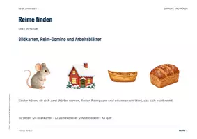 Vorschau - Spiele - Reime Kita & Vorschule | Reim-Domino und Reimkarten | Phonologische Bewusstheit - Seite 1
