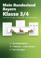 Vorschau - Arbeitsblätter - Bayern Klasse 3/4 – Arbeitsheft Mein Bundesland: Regierungsbezirke, München, Flüsse, mit Karten und Lösungen (HSU) - Deckblatt