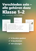 Vorschau - Stundenentwürfe - Religion und Ethik Grundschule Paket – 4 Unterrichtseinheiten: Gleichnisse und Wunder, Toleranz, Verschiedenheit, Glück und Sinn - Seite 1