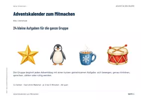Vorschau - Bildkarten - Adventskalender Kita & Vorschule | 24 Mitmach-Karten | Morgenkreis im Advent - Seite 1