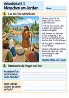 Vorschau - Arbeitsblätter - Jesus wird getauft | Religion Klasse 4 Arbeitsblätter | Evangelische Religionslehre | 10 Arbeitsblätter als PDF - Seite 1