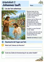 Vorschau - Arbeitsblätter - Jesus wird getauft | Religion Klasse 4 Arbeitsblätter | Evangelische Religionslehre | 10 Arbeitsblätter als PDF - Seite 2