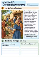 Vorschau - Arbeitsblätter - Vier Freunde bringen einen Mann zu Jesus | Religion Klasse 4 Arbeitsblätter | Evangelische Religionslehre | 10 Arbeitsblätter als PDF - Seite 3