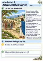 Vorschau - Arbeitsblätter - Einer kehrt zurück und dankt | Religion Klasse 4 Arbeitsblätter | Evangelische Religionslehre | 10 Arbeitsblätter als PDF - Seite 2
