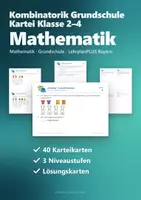 Vorschau - Arbeitsblätter - Kombinatorik Grundschule Kartei Klasse 2–4 – 40 Karten: Kleider, Eiskugeln, Baumdiagramm und Wege mit Lösungskarten - Deckblatt