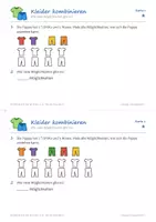 Vorschau - Arbeitsblätter - Kombinatorik Grundschule Kartei Klasse 2–4 – 40 Karten: Kleider, Eiskugeln, Baumdiagramm und Wege mit Lösungskarten - Seite 3