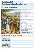 Vorschau - Arbeitsblätter - Jesus zieht in Jerusalem ein | Religion Klasse 4 Arbeitsblätter | Evangelische Religionslehre | 10 Arbeitsblätter als PDF - Seite 1