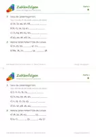 Vorschau - Arbeitsblätter - Zahlenfolgen und Muster Klasse 2–4 Kartei – 40 Karten Mathe Grundschule: Regeln finden, Lücken, Plättchenmuster mit Lösungen - Seite 3