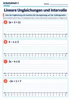 Vorschau - Arbeitsblätter - Lineare Ungleichungen und Intervalle - Seite 1