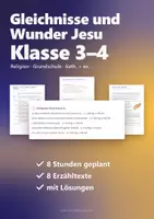 Vorschau - Stundenentwürfe - Gleichnisse und Wunder Jesu Klasse 3/4 – Unterrichtseinheit Religion: 8 Stunden mit Erzähltexten, Arbeitsblättern und Lösungen - Seite 1