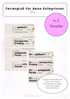 Vorschau - Anderer Materialtyp - Kleine Feriengrüße fürs Kollegium - Deckblatt