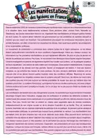 Vorschau - Unterrichtsreihen - Les manifestations des lycéens en France - Deckblatt