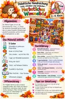 Vorschau - Arbeitsblätter - Wimmelbild - Lesen, schreiben und entdecken zu Halloween und Herbst - Seite 1