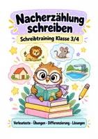 Vorschau - Arbeitsblätter - Nacherzählung schreiben Klasse 3/4 | Schreibtraining mit Vorlesetexten, Stichwortzettel, Differenzierung & Lösungen - Seite 1