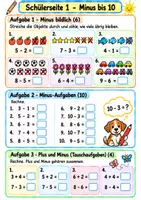 Vorschau - Arbeitsblätter - Mathematik Klasse 1 Vertretungsstunde - Minus und Geometrische Formen - Seite 1