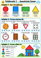 Vorschau - Arbeitsblätter - Mathematik Klasse 1 Vertretungsstunde - Minus und Geometrische Formen - Seite 3