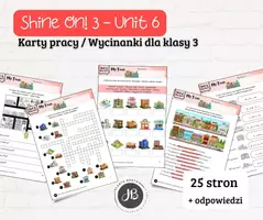 zapowiedź - Materiały do Shine On! 3 Unit 6 – My Town – karty pracy – wklejki/wycinanki - obwoluta