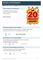 Vorschau - Arbeitsblätter - Was bedeutet 20 Prozent Rabatt? – Brüche und Prozente verstehen - Deckblatt