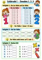 Vorschau - Arbeitsblätter - Mathematik Klasse 2 Vertretungsstunde - Einmaleins 1-5, Plus/Minus bis 100 - Seite 1