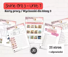 zapowiedź - Materiały do Shine On! 3 Unit 7 – A Busy Day – karty pracy – wklejki/wycinanki - strona 1
