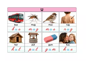 Voorbeeld - Montessorikaarten woorden a, e, i, o u - Pagina 2