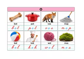Voorbeeld - Montessorikaarten woorden a, e, i, o u - Pagina 3