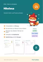 Vorschau - Arbeitsblätter - Nikolaus Klasse 1 und 2 – Geschichte, Nikolaustag, Freude schenken: Ethik differenziert mit Lösungen - Deckblatt