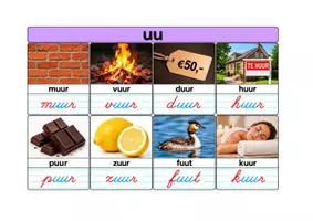 Voorbeeld - Montessorikaarten woorden aa oo ee uu - Voorblad