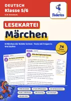 Vorschau - Arbeitsblätter - Märchen Lesekartei | Leseverstehen, 8 Grimm-Märchen | 3 Stufen mit Lösungen | LRS | Klasse 5–6 - Deckblatt