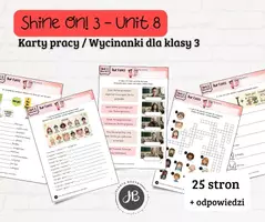 zapowiedź - Materiały do Shine On! 3 Unit 8 – Our Faces – karty pracy – wklejki/wycinanki - obwoluta