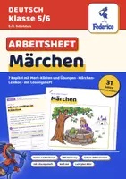 Vorschau - Arbeitsblätter - Märchen Arbeitsheft | Märchenmerkmale, Präteritum, Märchenwörter | Mit Lösungen | LRS | Klasse 5–6 - Deckblatt