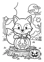 Vorschau - Mal- und Bastelvorlagen - Halloween Fuchsklasse - Ausmalbilder - Seite 3