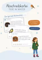 Vorschau - Arbeitsblätter - Abschreibkartei Tiere im Winter | Deutsch | differenziert - Deckblatt