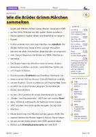 Vorschau - Arbeitsblätter - Märchen Lesetext Brüder Grimm | Sachtext in 3 Niveaus mit Zeilennummern | LRS-Fassung | Klasse 5–6 - Seite 1