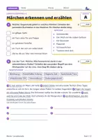Vorschau - Test - Märchen Klassenarbeit / Test mit Lösung | Klasse 5–6 | Gruppe A/B, Erwartungshorizont, LRS - Seite 1