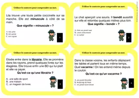Aperçu - Jeux - Comprendre un mot grâce au contexte - Jeu de lecture - Page de couverture