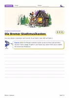 Vorschau - Arbeitsblätter - Präteritum Lückentext Märchen | Die Bremer Stadtmusikanten | 3-fach differenziert | LRS | Klasse 5–6 - Seite 3
